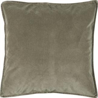 Ib Laursen Kissenhülle Kissenbezug Kissenhülle Samt Velour Linen Grau 52x52cm Ib Laursen