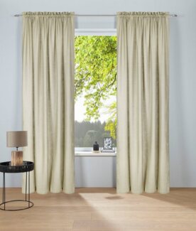 LeGer Home by Lena Gercke Gardine Marusha, Stangendurchzug (1 St), halbtransparent, 1 Schal, Leinenoptik, gewebt, verschiedene Größen