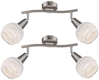 2er Set Elegante Deckenstrahler mit gemusterten Glasschirmen