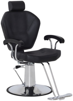 BarberPub Friseurstuhl mit Kopfstütze, Friseurstühle mit Hydraulikpumpe 360° Drehbar, Friseureinrichtung Höhenverstellbar, Barber Stuhl PVC Kunstleder, 8816 (Schwarz)