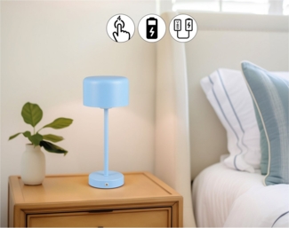 my home LED Tischleuchte Abelke, Tischlampe Kinderzimmer mit USB-C Ladekabel, Touch-Sensor, Dimmfunktion, LED fest integriert, Warmweiß, dimmbar, Höhe 30cm, Kinder Lampe warmweiß Leselampe, Akkuleuchte, Akku