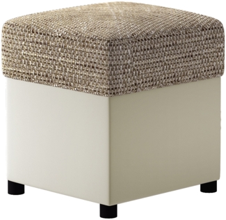 Pouf R1, Fußhocker, Beige