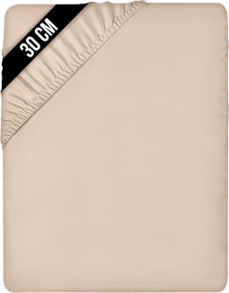 Utopia Bedding - Spannbettlaken 135x190cm - Beige - Gebürstete Polyester-Mikrofaser Spannbetttuch - 30 cm Tiefe Tasche