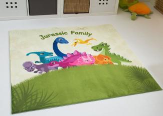 Kinderteppich Jurassic Family, Farbe: , Größe: 80x80 cm