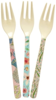 rice Kuchengabel Rice Melamin Kuchengabel - Flower Prints - 3er-SET (3 Stück)