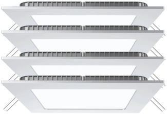 4er Set LED Einbau Panel, 420 Lumen, Neutralweiß, L 12 cm
