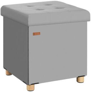 CASARIA® Sitzhocker mit Stauraum, Samt, grau