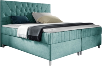 Boxspringbett Murseno, Petrol, 140x200 cm