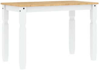 vidaXL Esstisch Corona Weiß 112x60x75 cm Massivholz Kiefer 4005716