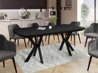 WFL GROUP Esstisch Olivia (erhältlich in einer Größe – 200 x 100 x 76 cm, ausziehbar auf 280 cm), Tisch platzsparend in Holzoptik für Wohnzimmer mit abgerundeten Ecken