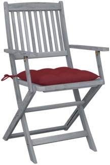 vidaXL Klappbare Gartenstühle 2 Stk. mit Kissen Massivholz Akazie 3064506