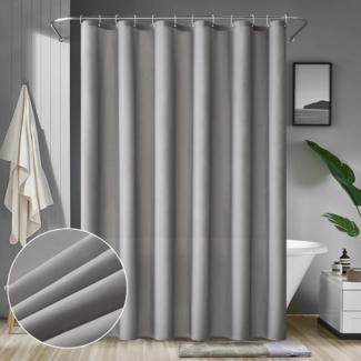 MIULEE Duschvorhang 120x180cm Grau Wasserdicht Anti-Schimmel Waschbar