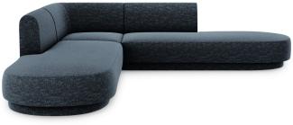 Micadoni 5-Sitzer Symmetrisches Ecksofa Miley | Bezug Royal Blue | Beinfarbe Black Plastic