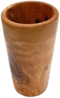 Olivenholz-erleben Zahnputzbecher Trinkbecher groß, (1-St), antibakterielle Wirkung