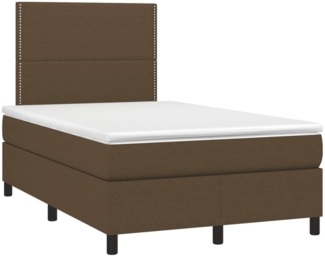 vidaXL Boxspringbett mit Matratze Dunkelbraun 120x190 cm Stoff 3269877