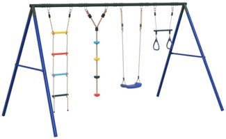 vidaXL Schaukel-Set mit Schaukelsitz Trapez Strickleiter Kletterseil 3283614