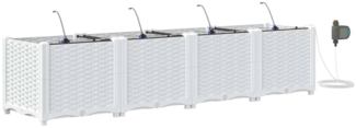 vidaXL Gartenpflanzer Weiß 160 x 40 x 37.5 cm Stahl 42002915
