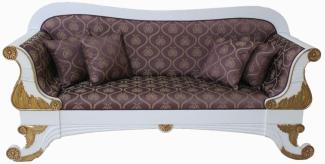 Biedermeier Sofa Salur 3-Sitzer "Dunkel-Violett"