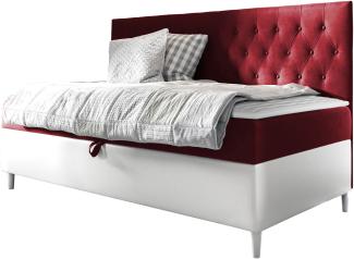 Boxspringbett 'Lenda Junior 2' rot 90x200 cm