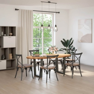vidaXL Esstisch Hellbraun 200x100x74 cm Massivholz Eiche Oval 3305316