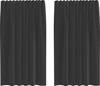 vidaXL Voile Vorhänge mit Stangentaschen 2 Stk. Schwarz 4102167