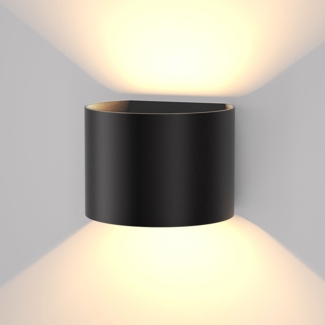 ZMH LED Wandleuchte Innen Wandlampe - Aussenlampe Schwarz Wandbeleuchtung Aussen 5W Außenlampe Up Down Außenleuchte IP65 Wandstrahler 3000K Warmweiß Außenbeleuchtung für Hauswand Garten Flur