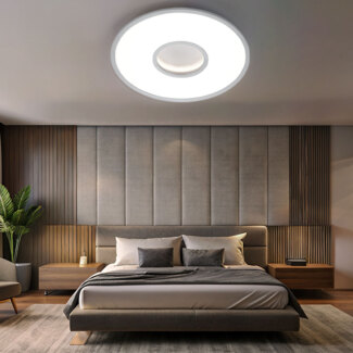 LED Deckenlampe, Fernbedienung, CCT, chrom, D 59,5cm