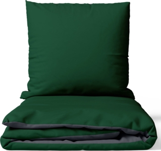 Leonado Vicenti Bettwäsche Baumwollsatin Edle Optik, Satin, 2 teilig, Unifarben mit Wendeseite, 100% Baumwolle