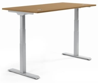 Soennecken Schreibtisch 2000x605-1255x800mm Platte Nuss Gestell silber