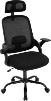 Woltu Bürostuhl, Wippfunktion, Armlehnen Lendenwirbelstütze, Verstellbarer Kopfstütze