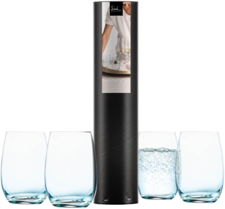 Eisch Light Becher 340 ml 4er Set aqua in Geschenkröhre