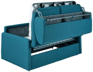 Schlafsofa 4-Sitzer CALIFE - Stoff - Türkis - Liegefläche: 160 cm - Matratzenhöhe: 14 cm