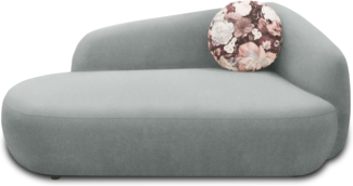 DOMO. collection Recamiere 700013, Liege mit Zierkissen, oval, Füße mit Filzgleitern, Chaiselongue, Sofa, Polstergarnitur, 183 x 105 x 75 (BxTxH), grau