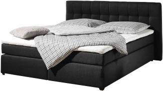 Maintal Boxspringbett Jeremy, 100 x 200 cm, Strukturstoff, Tonnentaschenfederkern Matratze H2, schwarz