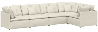 vidaXL Modulares Sofa mit Kissen Samt Cream 3321344