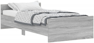 vidaXL Bettgestell Grau Sonoma 90x200 cm Holzwerkstoff 835930
