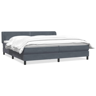 vidaXL Boxspringbett mit Matratzen Dunkelgrau 180x210 cm Samt 3317452