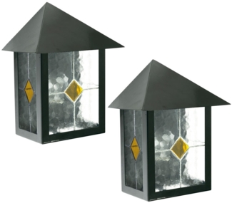 2x Wandlampe, Glas, Tiffanytechnik, H 32,5 cm