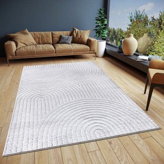 ELLE DECORATION Designteppich Cosy Panglao, auch als Rundteppich erhältlich, rechteckig, Höhe: 14 mm, uni Kurzflor, Hoch Tief Struktur, modern, Skandi, Boho, Wohnzimmer