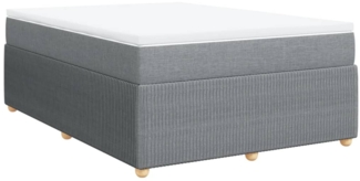 vidaXL Boxspringbett mit Matratze Hellgrau 140x190 cm Stoff 3285567