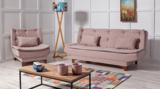 Schlafsofa-Set, 'Kelebek', 90 x 85 x 190, Stein