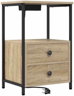 vidaXL Nachttisch mit Ladestation Sonoma Eiche Holzwerkstoff 859442