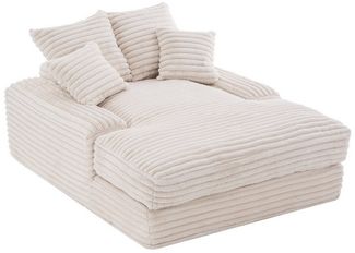 REDOM Schlafsofa Luxus Cord Chaiselongue, ohne Montage, Ergonomisches Design, 4 abnehmbare Kissen 1 Teile