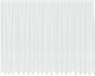 vidaXL Spitzenvorhang mit Vorhängen Floral Weiß 220 x 500 cm Polyester 4107807