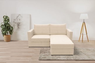 DOMO collection 2-Sitzer 800015, als Sitzmöbel oder Schlafgelegenheit nutzbar, Schlafsofa, Sitzfläche mit Federkern, inkl. 2 Rückenkissen