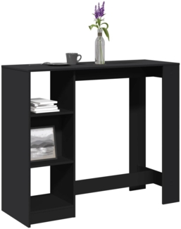 vidaXL Bartisch mit Regal Schwarz 124x46x103,5 cm Holzwerkstoff 854392