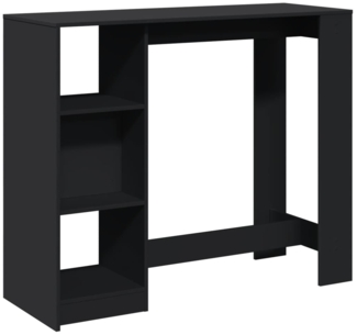 vidaXL Bartisch mit Regal Schwarz 124x46x103,5 cm Holzwerkstoff 854392