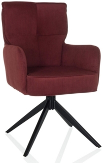 hjh LIVING Esszimmerstuhl Polsterstuhl TARUGO Stoff mit Armlehnen (1 St), Esszimmerstuhl mit Cord-Stoff, Sitz drehbar, bequem gepolstert
