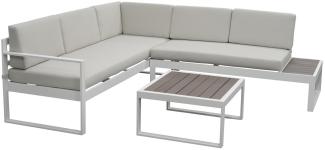 Lusso Gartenlounge, Aluminium, weiß, für 5 Personen