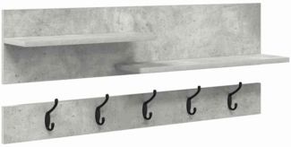 vidaXL Wandmontierter Kleiderständer Betongrau 90 x 15 x 36 cm 874422